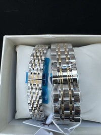 OLEVS Quartz Couple Pair Pearl Dial, Stainless Steel, Waterproof, Calendar