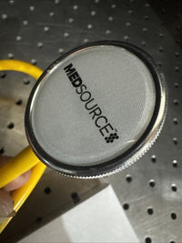 MedSource SINGLE HEAD STETHOSCOPE 22" Yellow Tube, Chrome Head VERY NICE!