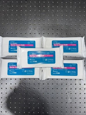 MEDICHOICE BARRIER CREAM CLOTHS 8 WIPES 3.2% DIMETHICONE LOT OF 5