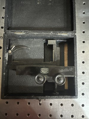 ANTIQUE  XY CLIPS STAGE SPENCER AO MICROSCOPE PART AS PICTURED H9-A-37