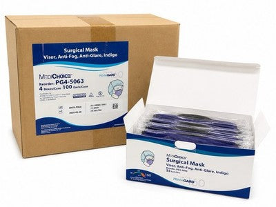MediChoice PG4-5063 Surgical Masks w/ Visor Anti-Fog Level 3 100/Case