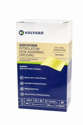 Halyard Xeroform Petrolatum Non-Adhering Dressing 5x9in Box Of 50ct Ref 50197