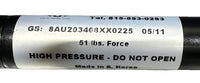 GS Volumeline Gas Spring 8AU20346BXX0225 – 51 lb Force Industrial Gas Strut