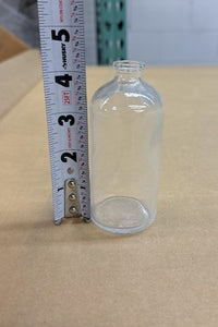 2X 100ml Molded Clear Glass Serum Vials 20mm Crimp Top  ( 2 round  bottles)