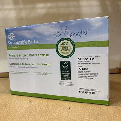 Staples Sustainable Earth Toner Cartridge Model SEB51XR