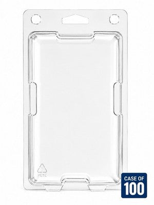 Case of 100 Clear Hinged Clamshell Blister Packaging 15.73 x 4.75 x 1.8