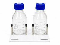 Lab Aspirator Bottles 500mL GL45 Vented Caps w/ Tubing Valves (2) w/ Holder Rack