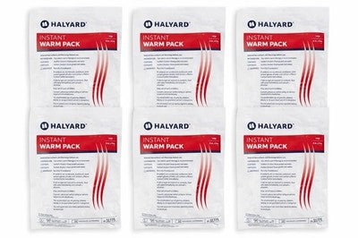 HALYARD 6 Instant Warm Packs Disposable Warm Compress Packs 6x9in