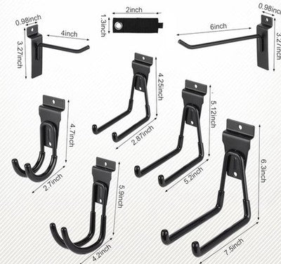 31 Pc Heavy Duty Slatwall Hooks Garage Wall Storage Hanger Assortment