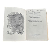 Difco Manual Dehydrated Culture Media 9th Ed 1953 Microbiology Lab Book