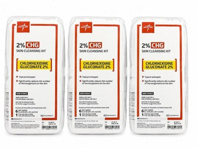 Lot of 3 Medline 2% CHG Skin Cleansing Kit Chlorhexidine REF MSC0954KT2