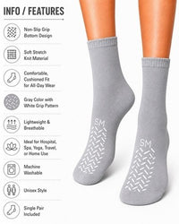DeRoyal M3058-U Gray Foot Slippers Tread 2 Sides S/M/P-M 24 Pair Case