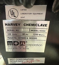 Harvey Chemiclave 6000 MDT Vapor Sterilizer Autoclave 120V USA