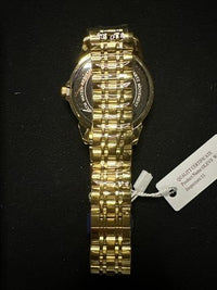 OLEVS Mens Watch Black Face, Gold Band, Day Date, Quartz