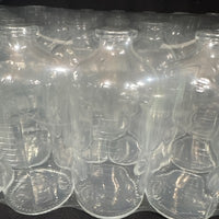 2X 100ml Molded Clear Glass Serum Vials 20mm Crimp Top  ( 2 round  bottles)