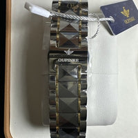 Oupike Men’s Watch Tourbillon Self Winding Gold/Silver Band, Blue Dial