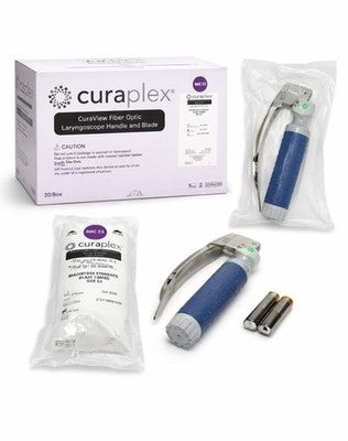 20 X CuraPlex CuraView Fiber Optic Laryngoscope Handle & Blade MAC 3.5 Sterile