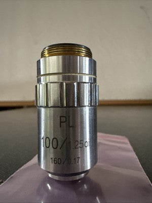 Fisher Scientific Microscope Objective Lens PL 100/1.25 Oil 160/0.17