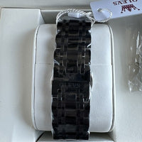 Olevs Men’s Watch Skeleton 5 Hands Black Band, Black Dial
