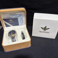 Oupinke Blue Skeleton Tourbillon Luminous Formal Automatic Mechanical Wristwatch