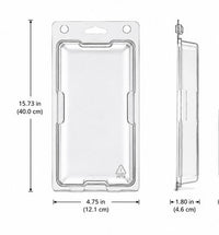 Case of 100 Clear Hinged Clamshell Blister Packaging 15.73 x 4.75 x 1.8