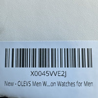 Olevs Men’s Luxury Watch, Day Date, Diamond, Silver Band, White Face