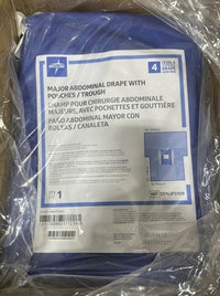 Medline DYNJP3109 Major Abdominal Drape w/ Pouches & Trough Case of 8