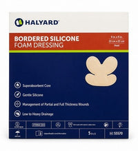 Halyard Bordered Silicone Foam Dressing 9x9 Heel REF 55570 Exp 2028