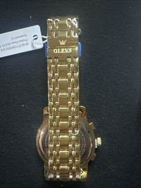 OLEVS Men Watch Mechanical Skeleton, Moon Phase, Gold Face, Gold Band