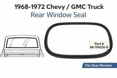 1968-72 Chevy GMC Truck Rear Window Seal Deluxe Cab 68-704220-D