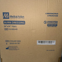 NEW 30-PACK Medical Action 16-PLY Dry Burn Dressing 36”x36”" STERILE