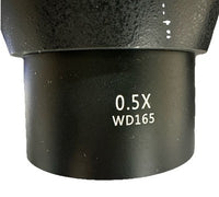 Stereo Zoom Microscope w/ SWF10X/22 Eyepieces & 0.5x WD165 Lens Inspection Lab