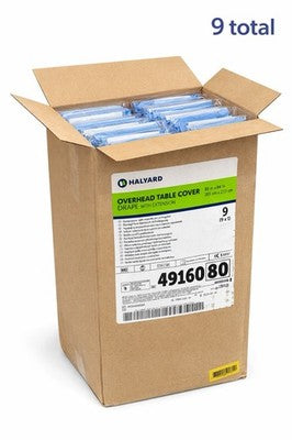 Halyard Overhead Table Cover Drape w/ Extension 49160 Case of 9 NEW