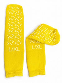DeRoyal M3045-U Yellow Foot Slippers Tread 2 Sides L-XL-GX 24 Pair Case