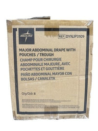 Medline DYNJP3109 Major Abdominal Drape w/ Pouches & Trough Case of 8