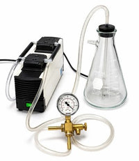 KNF UN816 Diaphragm Vacuum Pump Filtration System w/ Flask Gauge