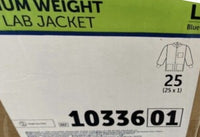Halyard Medium Weight SMS Lab Jacket, Size Large (L), Blue, 25, Item #1033601