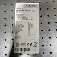 Fluke VPS200-G 10:1 Voltage Probe Set Gray, 200MHz for ScopeMeter 190 Series NEW
