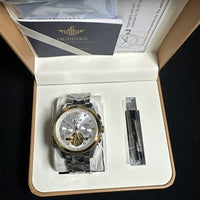 Oupike Men’s Watch Tourbillon Self Winding Gold/Silver Band, Champagne Dial