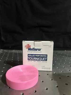 MedSource Rolled Perforated Tourniquet Pink, Pediatric, .75”x12”