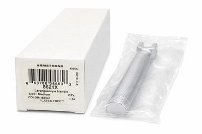 ARMSTRONG 8621X Laryngoscope Handle – Medium, Silver – Latex Free – New