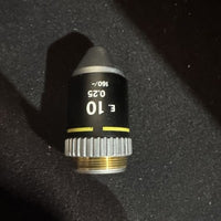 Nikon E 10, 0.25, 160/- Microscope Objective Lens, Made in Japan
