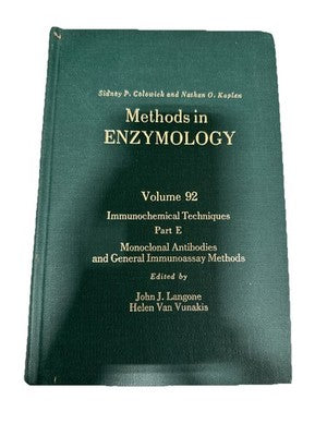 Methods in Enzymology Vol 92 Immunochemical Techniques Monoclonal Antibodies HC