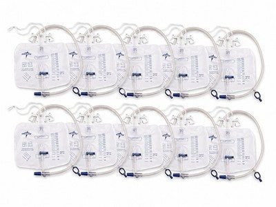 Lot of 10 Medline DYND15203 2000mL Drainage Bags Sterile Anti-Reflux Exp 12/2028
