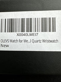 OLEVS Mens Tachymeter Watch White Face, Black Band, Day Date, Quartz
