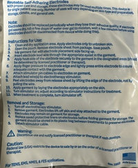 RS Garment Electrodes 2” Square Hook & Loop (Qty 4) RSM 180-0042-00