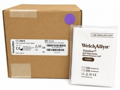 Welch Allyn Trimline Thigh BP Cuff REF 39015 Box 20 Soft Disposable