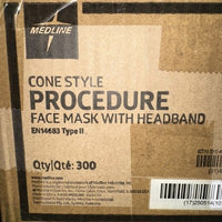 Medline Cone Style Procedure Face Mask with Headband Ref NON27381 Qty300