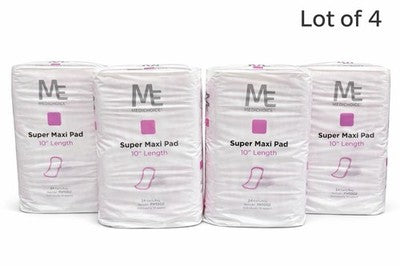 Medichoice Super Maxi Pads 10” Individually Wrapped Lot of 4 FH1002