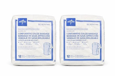 Medline NON27492 Bulkee Lite Conforming Gauze Bandage 2” x 3.5 yds 24ct